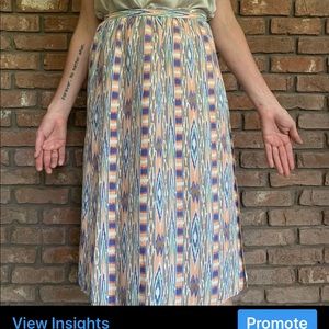 Vintage Southwestern print midi wrap skirt